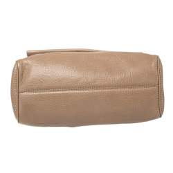 Pre Owned Carolina Herrera Beige Leather Minuetto Flap Top Handle Bag