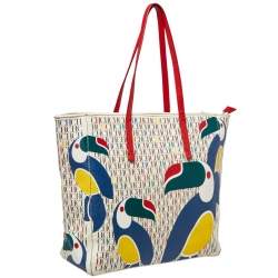 Pre Owned Carolina Herrera Multicolor Monogram Canvas Toucan Editors Tote