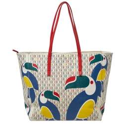 Pre Owned Carolina Herrera Multicolor Monogram Canvas Toucan Editors Tote
