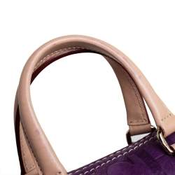 Pre Owned Carolina Herrera Purple Monogram Leather Mini Andy Crossbody Bag