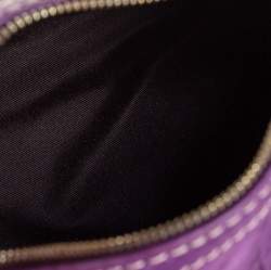 Pre Owned Carolina Herrera Purple Monogram Leather Mini Andy Crossbody Bag