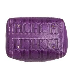 Pre Owned Carolina Herrera Purple Monogram Leather Mini Andy Crossbody Bag