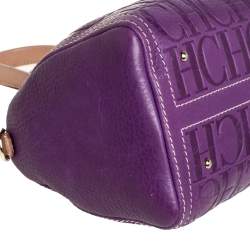 Pre Owned Carolina Herrera Purple Monogram Leather Mini Andy Crossbody Bag