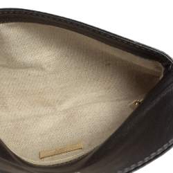 Pre Owned Carolina Herrera Metallic Leather Envelope Clutch