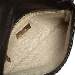 Pre Owned Carolina Herrera Metallic Leather Envelope Clutch