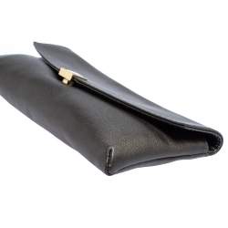 Pre Owned Carolina Herrera Metallic Leather Envelope Clutch