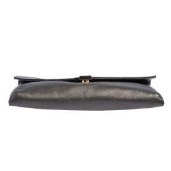 Pre Owned Carolina Herrera Metallic Leather Envelope Clutch