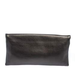 Pre Owned Carolina Herrera Metallic Leather Envelope Clutch