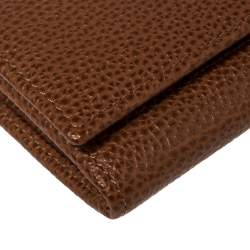 Pre Owned Carolina Herrera Brown Leather Flap Continental Wallet