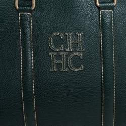 Pre Owned Carolina Herrera Green Leather Andy Tote