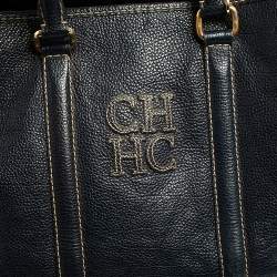 Pre Owned Carolina Herrera Blue Leather Andy Tote