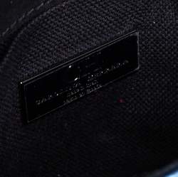 Pre Owned Carolina Herrera Metallic Blue Monogram Leather Crossbody Bag