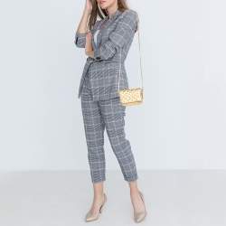 Pre Owned Carolina Herrera Gold Quilted  Leather Flap Chain Crossbody Bag