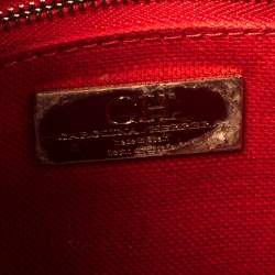 Pre Owned Carolina Herrera Black Embossed Leather Pushlock Flap Top Handle Bag