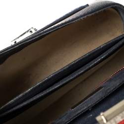 Pre Owned Carolina Herrera Multicolor Monogram Embossed Leather Flap Top Handle Bag