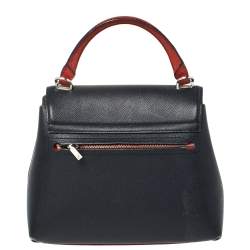 Pre Owned Carolina Herrera Multicolor Monogram Embossed Leather Flap Top Handle Bag