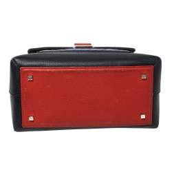 Pre Owned Carolina Herrera Multicolor Monogram Embossed Leather Flap Top Handle Bag