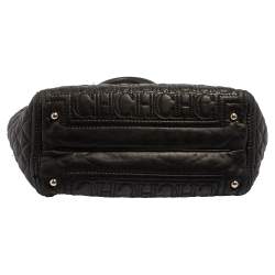 Pre Owned Carolina Herrera Monogram Embossed and Quilted Leather Tote
