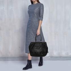 Pre Owned Carolina Herrera Monogram Embossed and Quilted Leather Tote