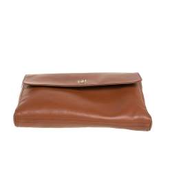 Pre Owned Carolina Herrera Brown Leather Chain Shoulder Bag