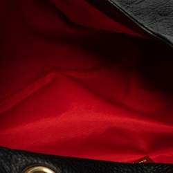 Pre Owned Carolina Herrera Black Monogram Leather Audrey Shoulder Bag