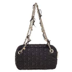 Pre Owned Carolina Herrera Dark Brown Quilted Nylon Chain Shoulder Bag