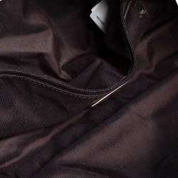 Pre Owned Carolina Herrera Dark Brown Quilted Nylon Chain Shoulder Bag