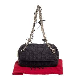 Pre Owned Carolina Herrera Dark Brown Quilted Nylon Chain Shoulder Bag