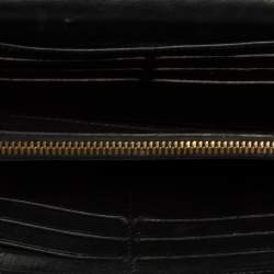 Pre Owned Carolina Herrera Black Quilted Leather Flap Wallet