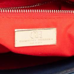 Pre Owned Carolina Herrera Blue Leather New Baltazar Flap Shoulder Bag