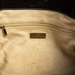 Pre Owned Carolina Herrera Black Monogram Nubuck and Leather Matteo Tote