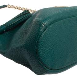 Pre Owned Carolina Herrera Green Leather Zip Hobo