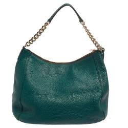 Pre Owned Carolina Herrera Green Leather Zip Hobo