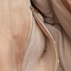 Pre Owned Carolina Herrera Brown Embossed Leather Top Handle Bag