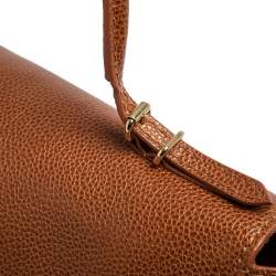 Pre Owned Carolina Herrera Brown Leather Minuetto Top Handle Bag