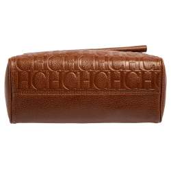 Pre Owned Carolina Herrera Brown Leather Minuetto Top Handle Bag