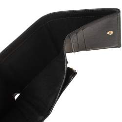 Pre Owned Carolina Herrera Black Leather Trifold Wallet