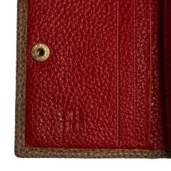 Pre Owned Carolina Herrera Beige Grained Leather Compact Wallet