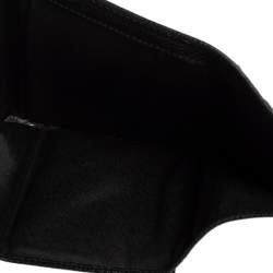 Pre Owned Carolina Herrera Black Grained Leather Trifold Wallet