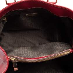 Pre Owned Carolina Herrera Red Grained Leather Matteo Tote