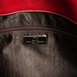 Pre Owned Carolina Herrera Red Grained Leather Matteo Tote