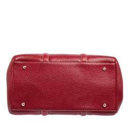 Pre Owned Carolina Herrera Red Grained Leather Matteo Tote