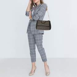 Pre Owned Carolina Herrera Black Leather Minuetto Studded Top Handle Bag