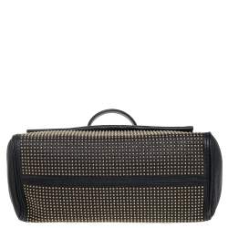 Pre Owned Carolina Herrera Black Leather Minuetto Studded Top Handle Bag