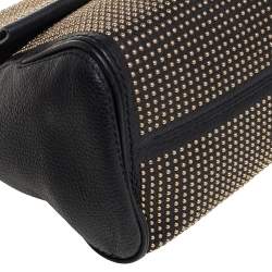 Pre Owned Carolina Herrera Black Leather Minuetto Studded Top Handle Bag