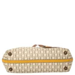 Pre Owned Carolina Herrera Beige/Brown Monogram Coated Canvas and Leather Charm Tote