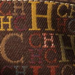 Pre Owned Carolina Herrera Metallic Rose Gold Embossed Leather Andy Boston Bag