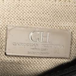 Pre Owned Carolina Herrera Black Chevron Leather Bimba Flap Bag