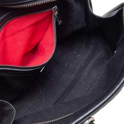 Pre Owned Carolina Herrera Black Embossed Leather Duke Satchel