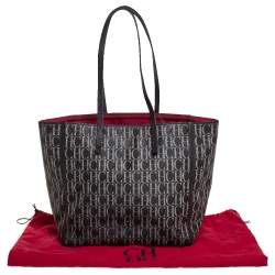 Pre Owned Carolina Herrera Dark Brown Monogram Coated Canvas and Leather Shopper Tote